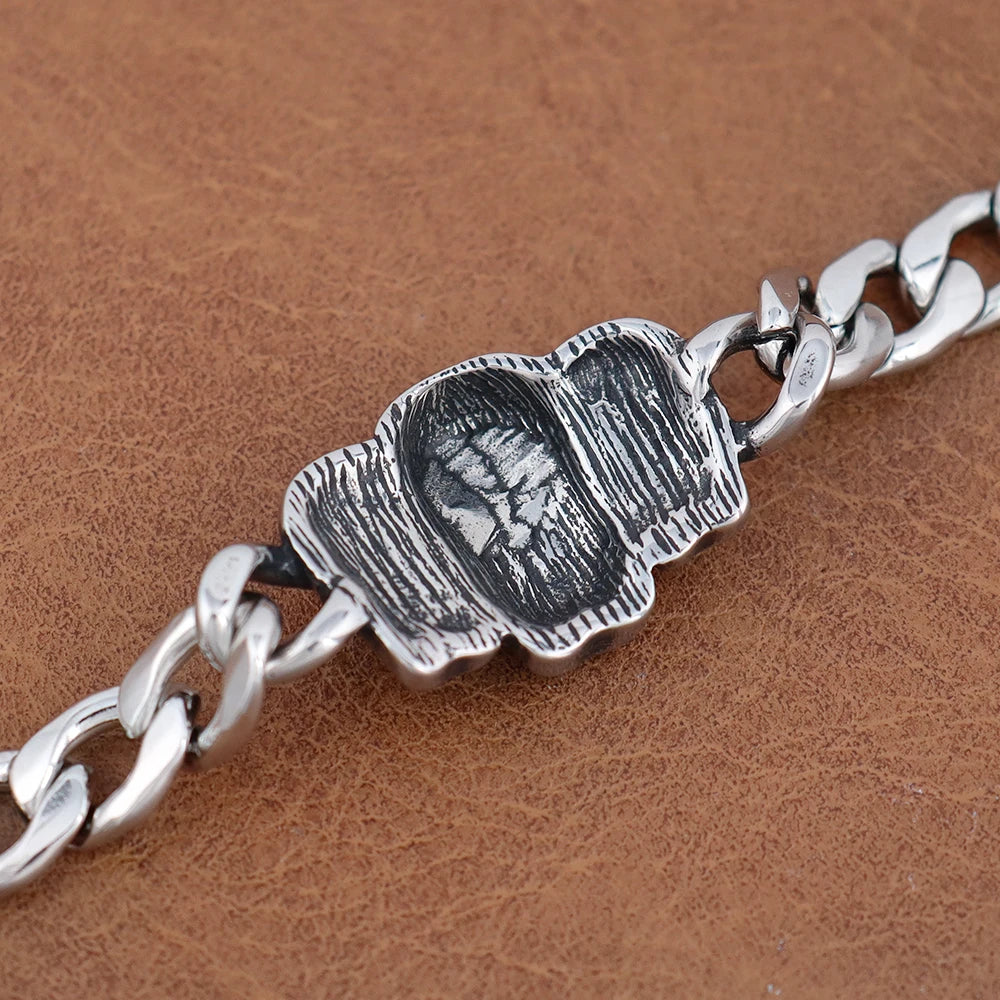 Bracelete Tríade de Hel – Caveiras em Aço Inoxidável