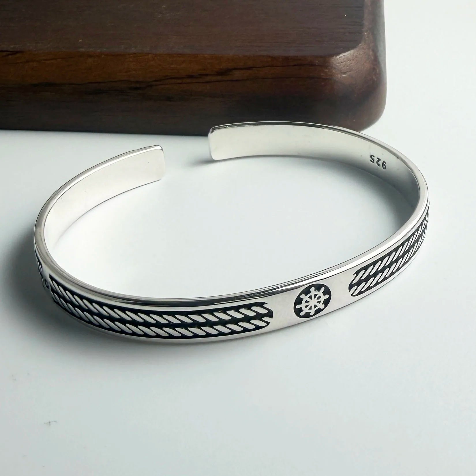 Bracelete Leme Viking — Bangle Prata S925