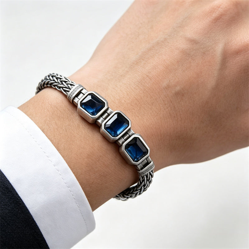 Bracelete Nótt — Cristais Azuis