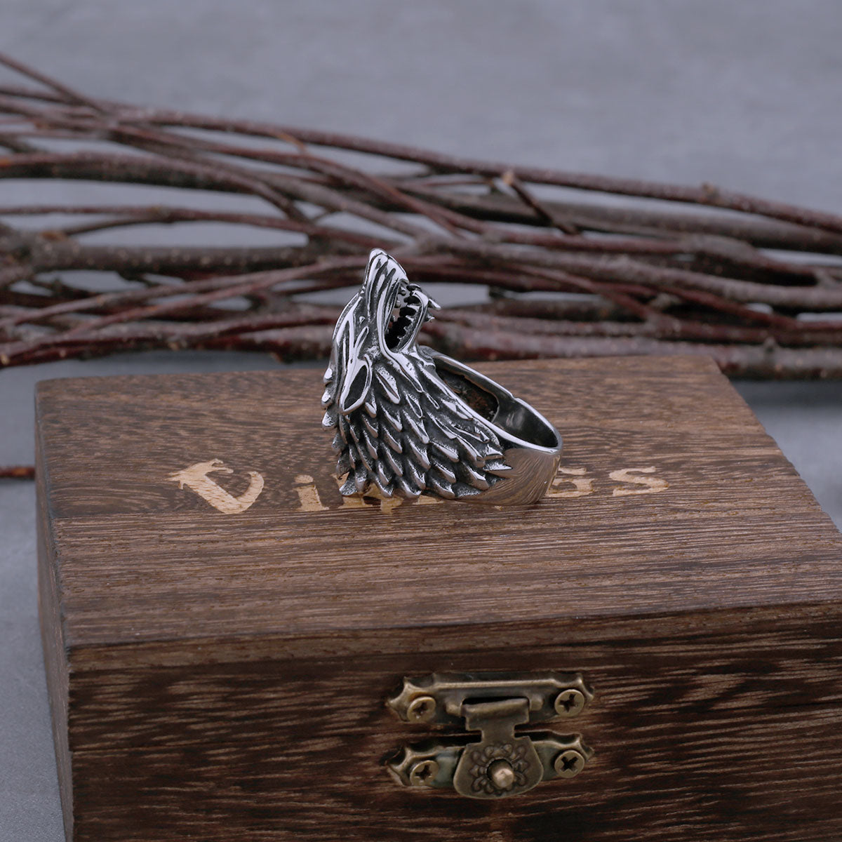 Anel Cabeça de Lobo Fenrir