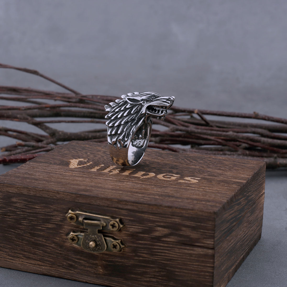 Anel Cabeça de Lobo Fenrir